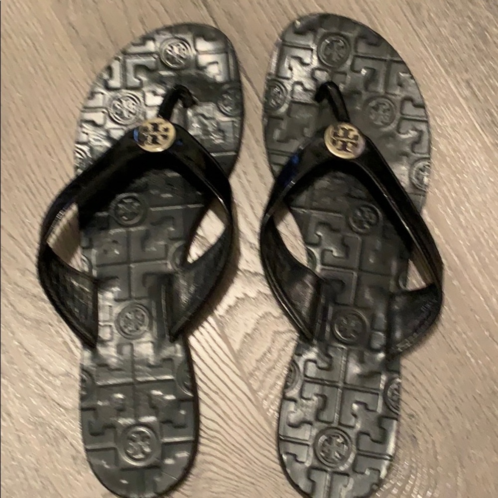 Tory Burch Thora Patent black/silver size 9 sandal